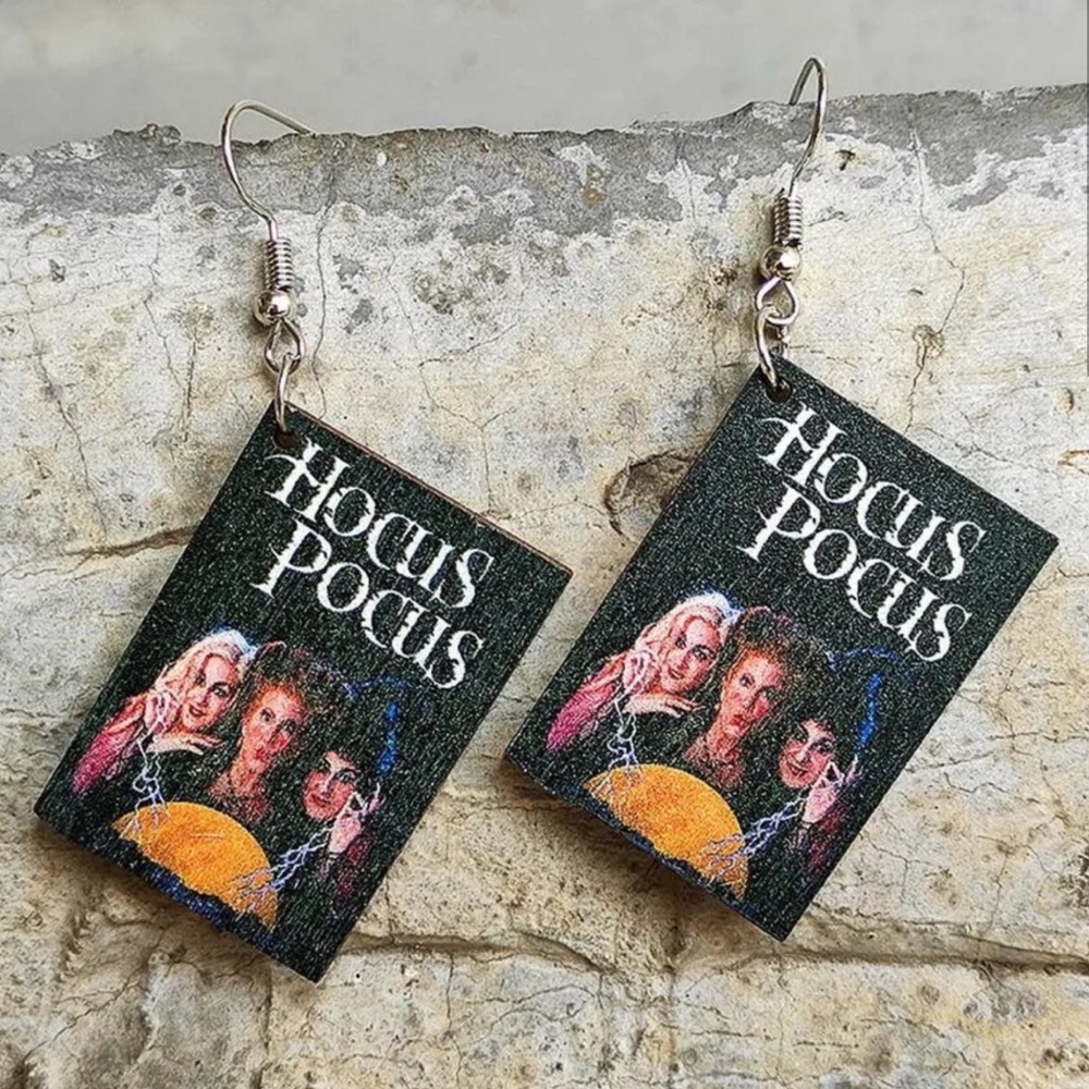 Hocus Pocus NEW Boutique Wooden Earrings